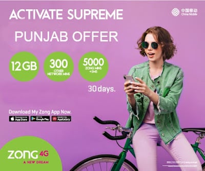 Zong Monthly Supreme Punjab offer Subscription & Unsub Code