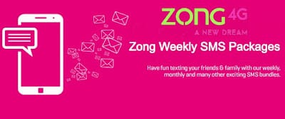 Zong weekly sms package 2020 - zong weekly sms packages