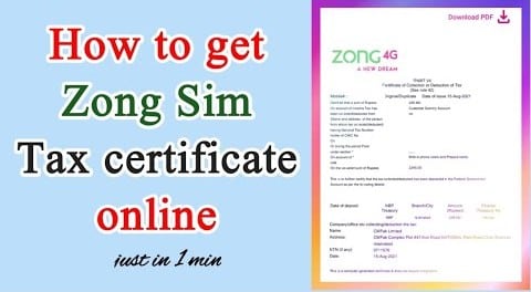 Zong Tax Certificate - How to Get a Zong Tax Certificate